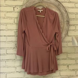 Pink wrap summer top